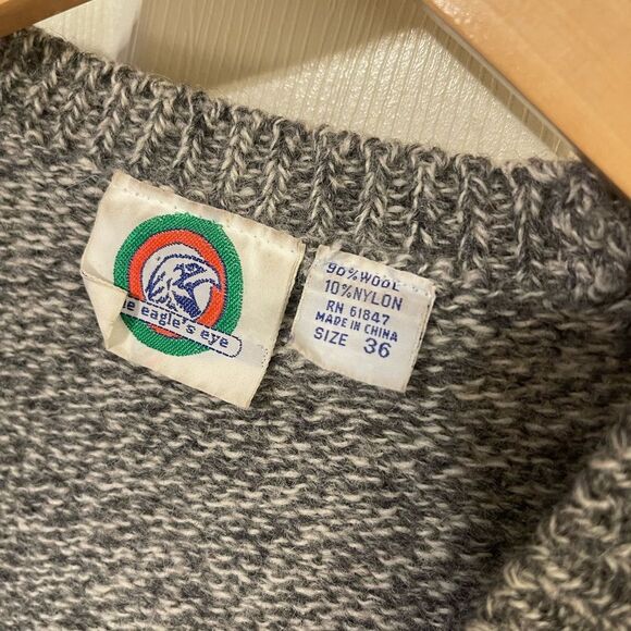 Classic Gray and Red Argyle Cardigan Sweater - Picture 5 of 11